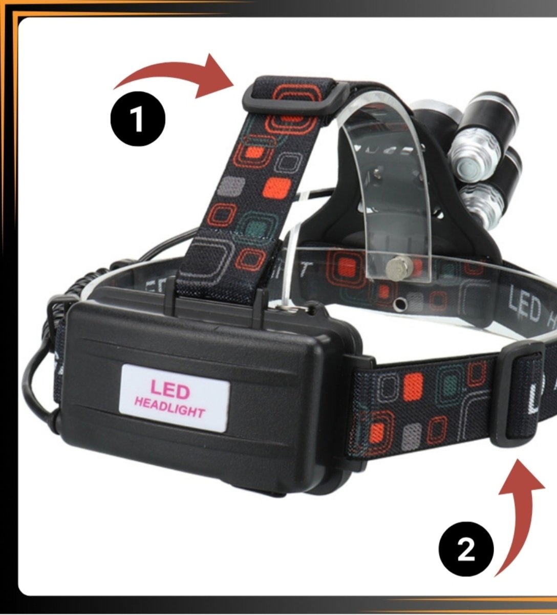 Laetav 5×LED pealamp koos 2×18650 akuga ja 5 režiimiga (ARSA GO)