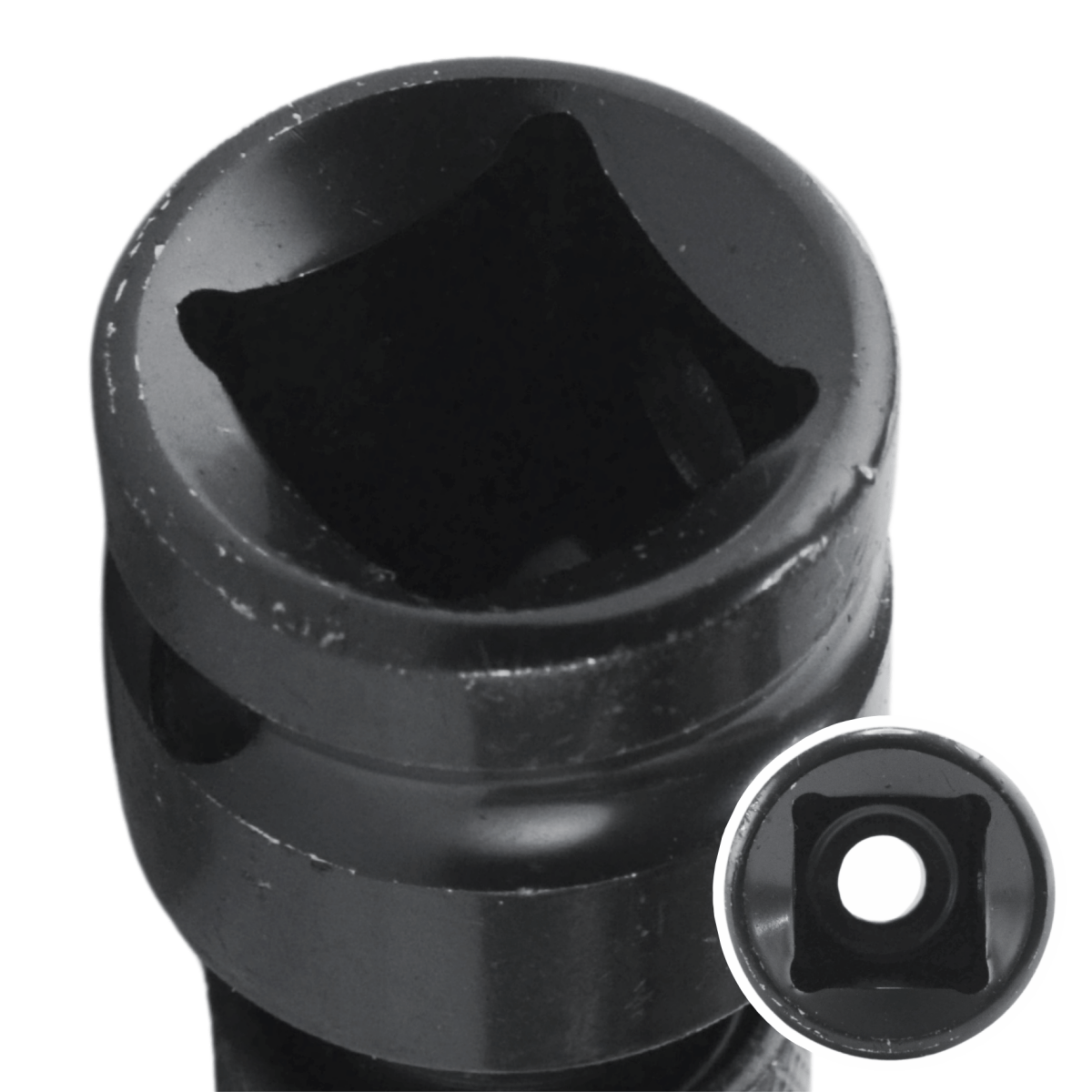 Löögikindel adapter 1/2" kuni 1/4" kuuskant Black