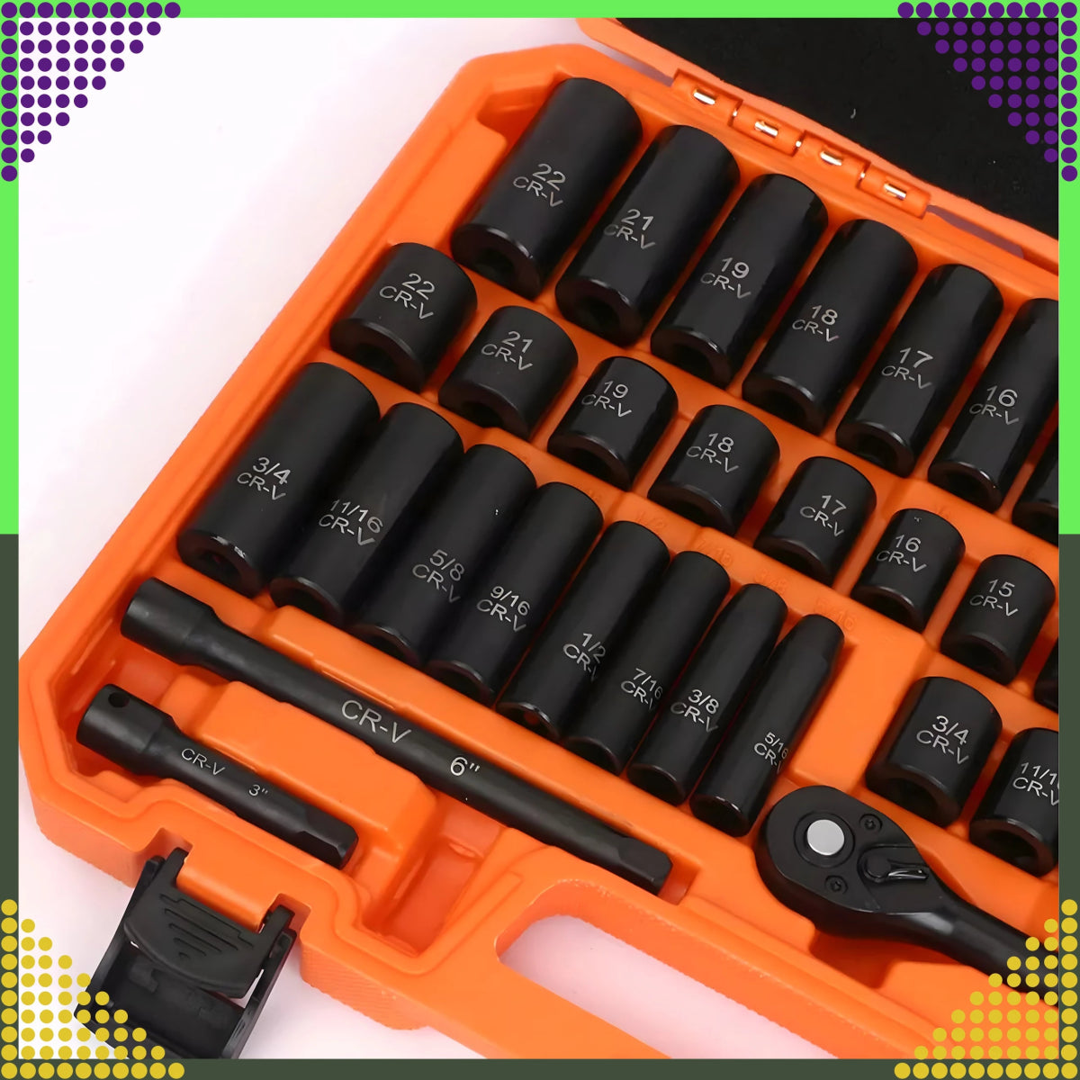 Lööktopsikute ja padrunvõtmete komplekt 3/8'', 50 osa - Ostuklikk