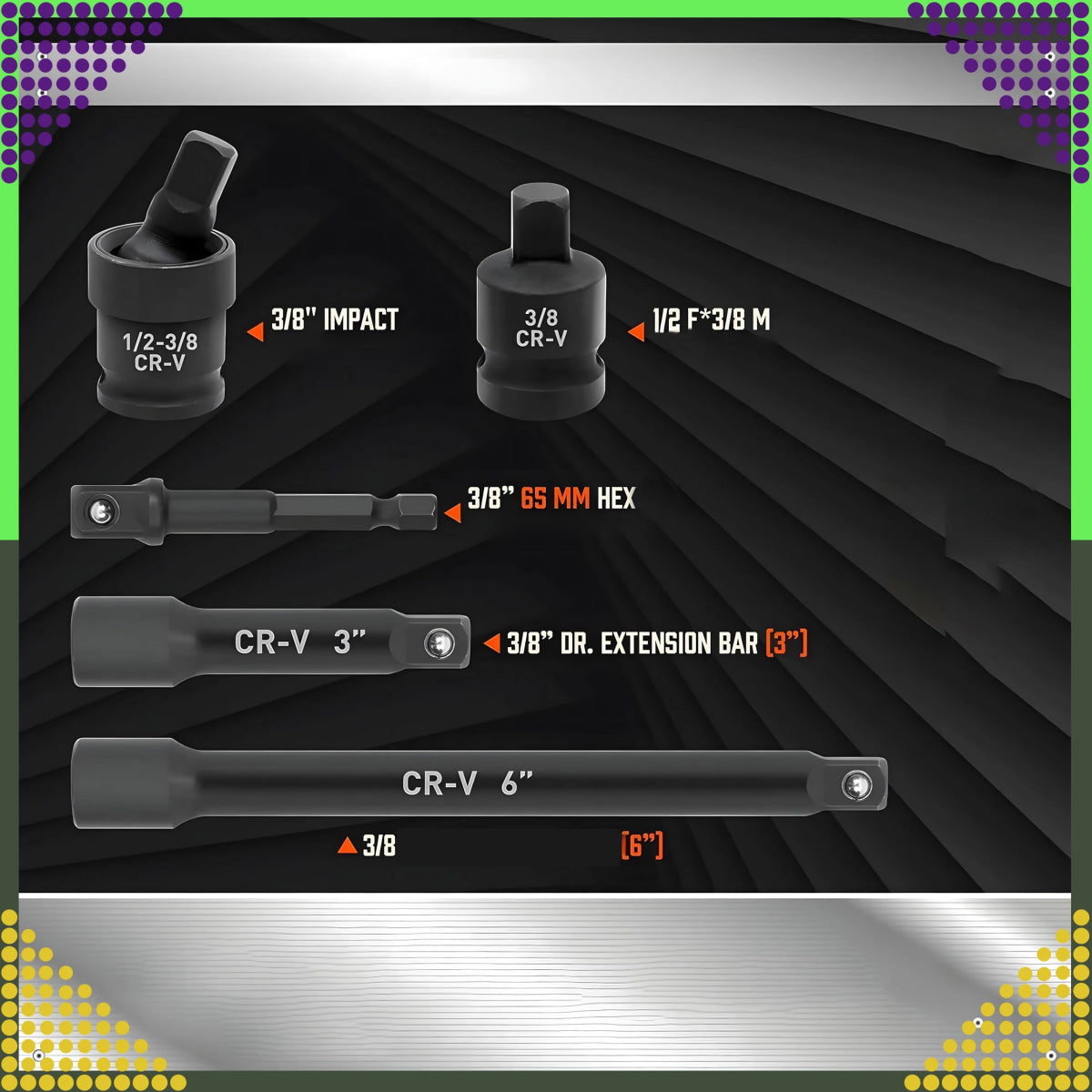 Lööktopsikute ja padrunvõtmete komplekt 3/8'', 50 osa - Ostuklikk