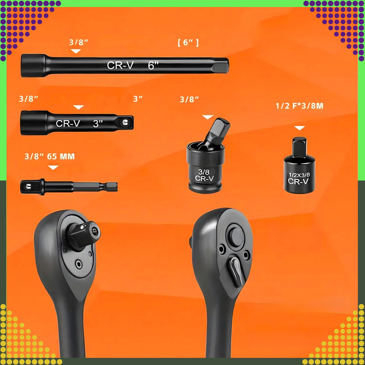 Lööktopsikute ja padrunvõtmete komplekt 3/8'', 50 osa - Ostuklikk