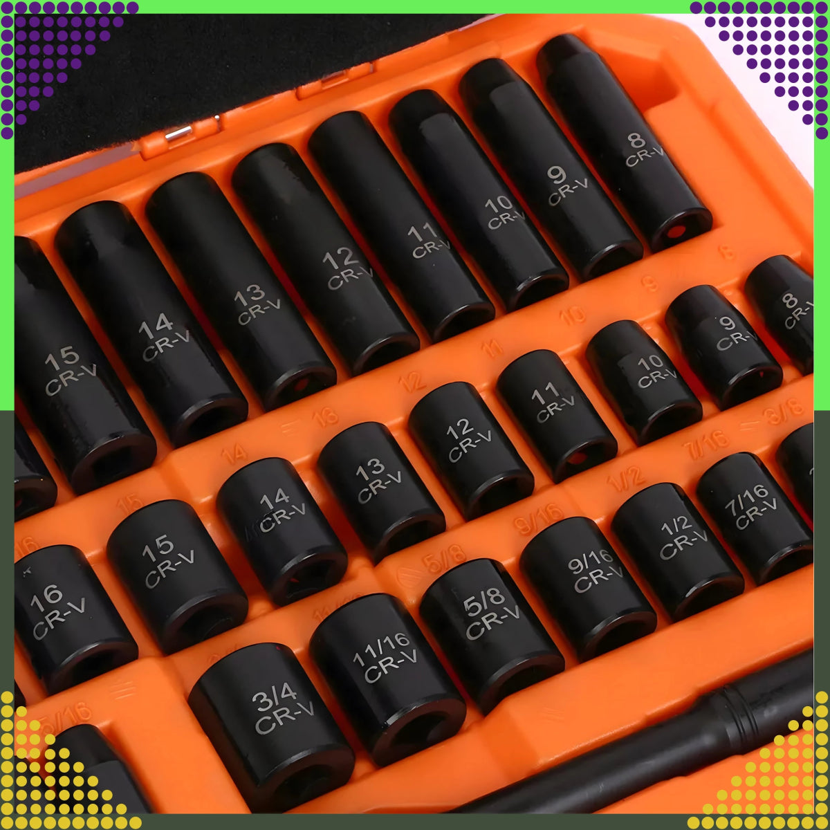 Lööktopsikute ja padrunvõtmete komplekt 3/8'', 50 osa - Ostuklikk