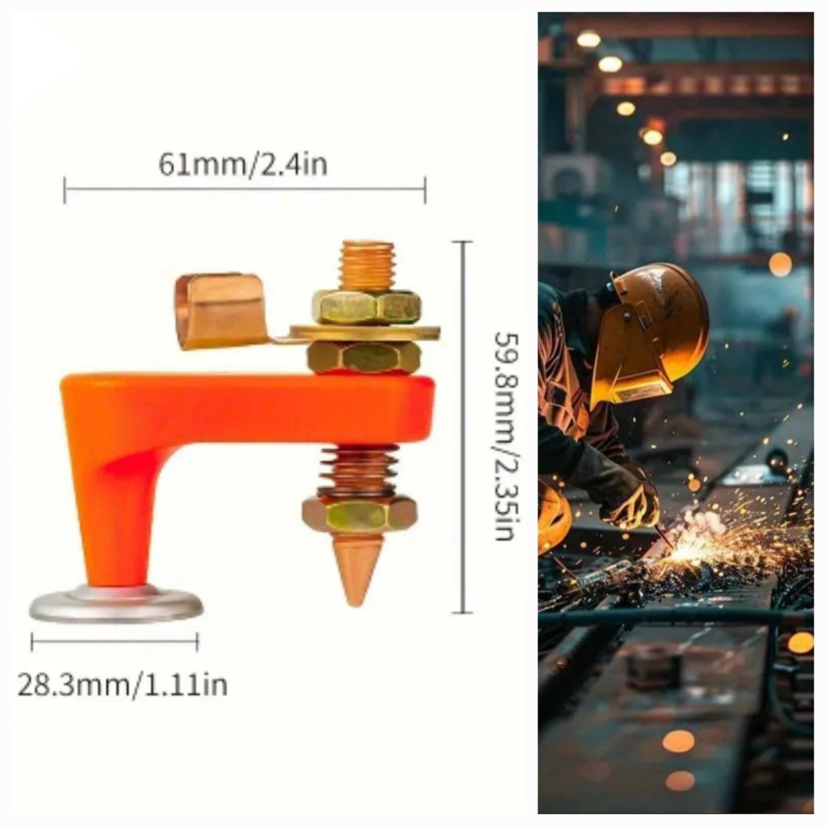 Magnetiline maandusjuhtme ots keevitamiseks