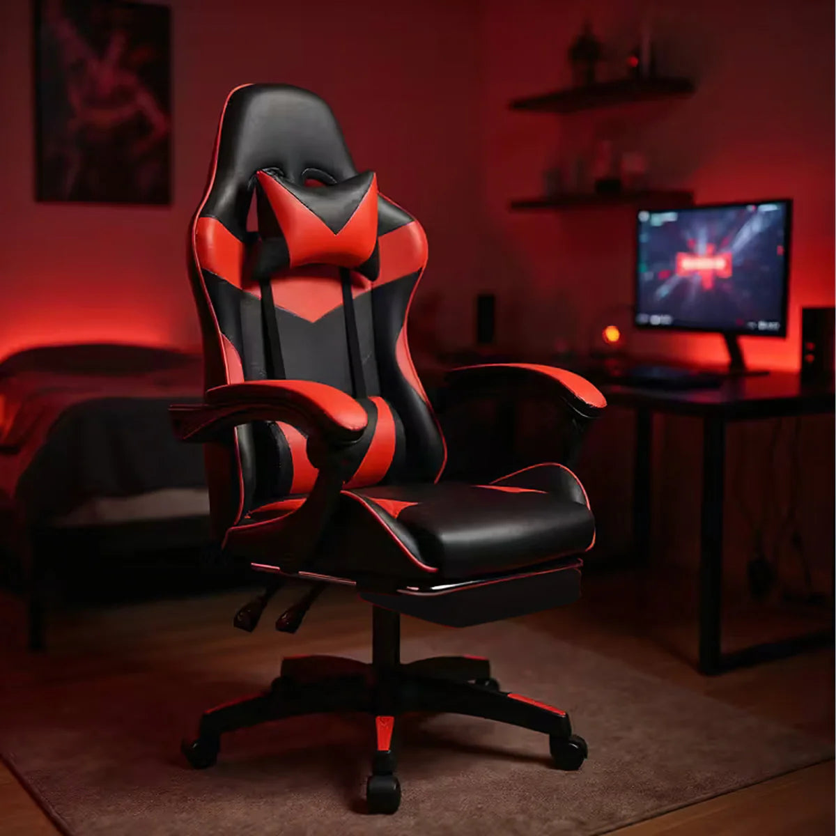 Mänguri/kontoritool jalatoega, kandevõime kuni 150 kg