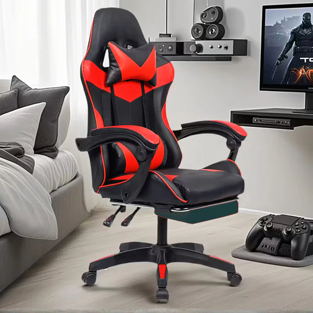 Mänguri/kontoritool jalatoega, kandevõime kuni 150 kg