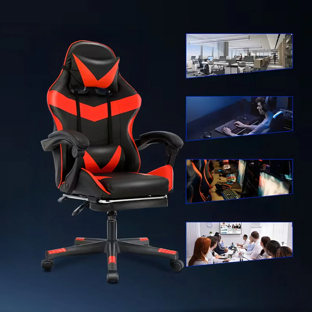 Mänguri/kontoritool jalatoega, kandevõime kuni 150 kg