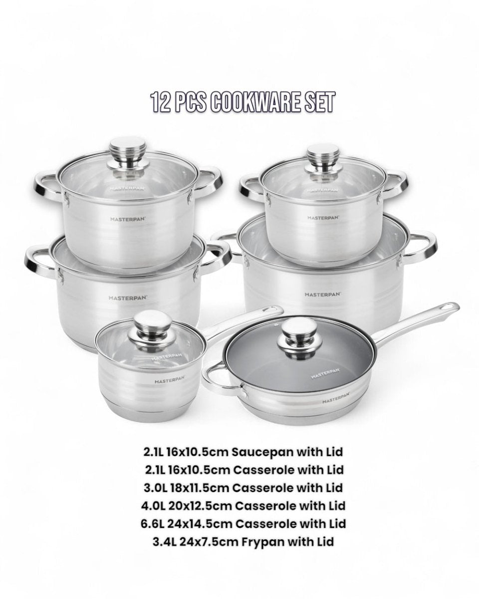 Masterpan 12-Piece Cookware Set with Lids