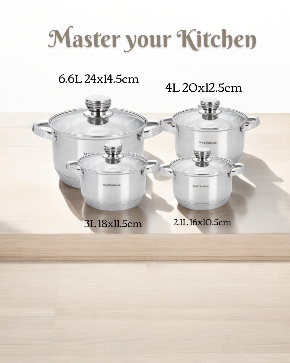 Masterpan 8-Piece Pot Set with Lids