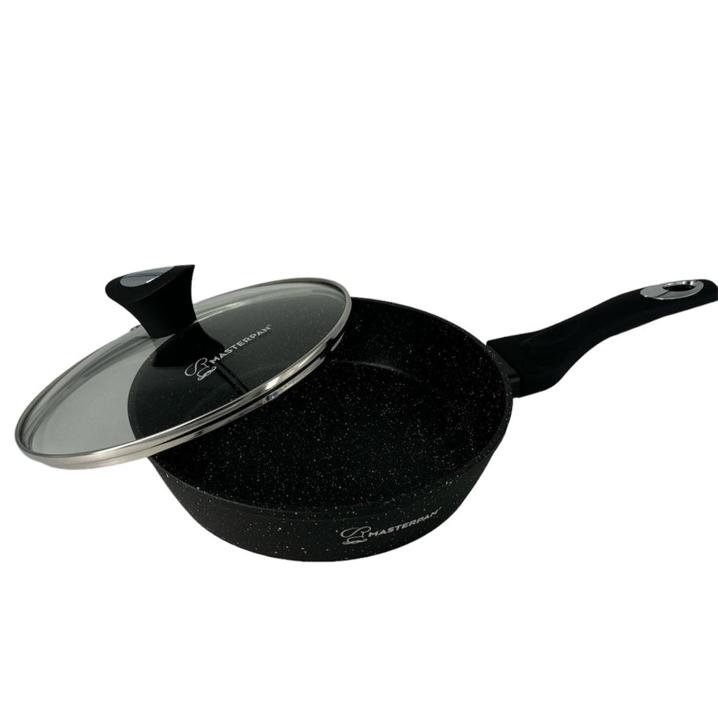 MASTERPAN 30 cm Non-Stick Frying Pan with Lid, High Edges