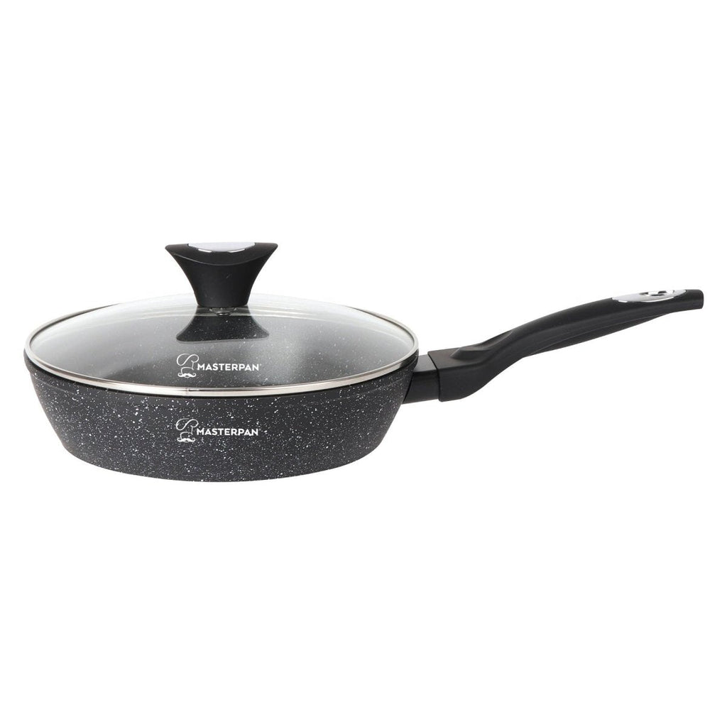 MASTERPAN 30 cm Non-Stick Frying Pan with Lid, High Edges