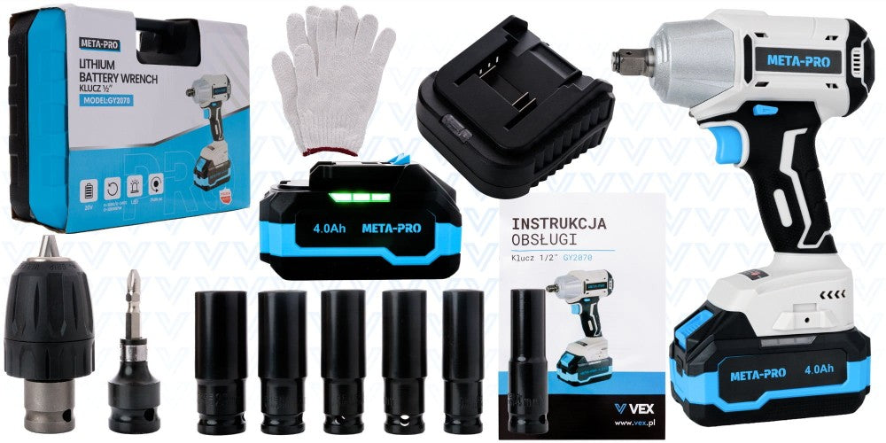 META-PRO GY2070 impact wrench kit in carrying case