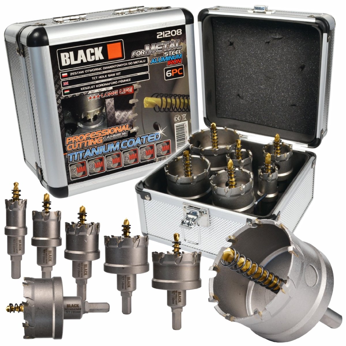 Black karbiidist avasaatjate komplekt 22-65mm metallile