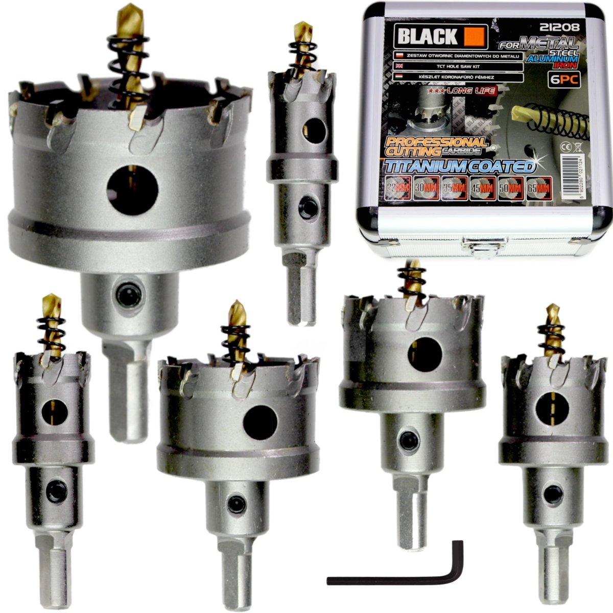 Black karbiidist avasaatjate komplekt 22-65mm metallile