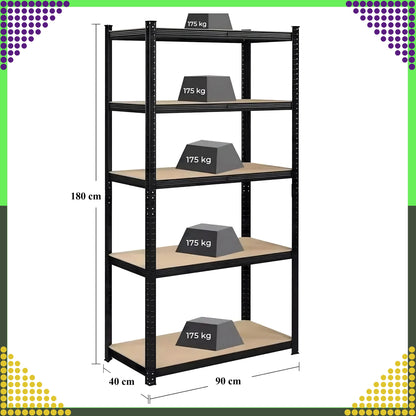 Metallriiul 180x90x40 cm – 5 riiulit, 875 kg - Ostuklikk
