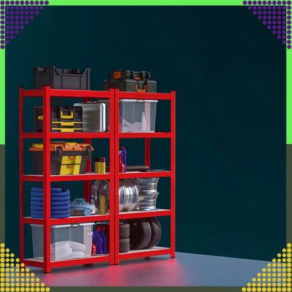 Metallriiul 180x90x40 cm, punane – 5 riiulit, 875 kg - Ostuklikk