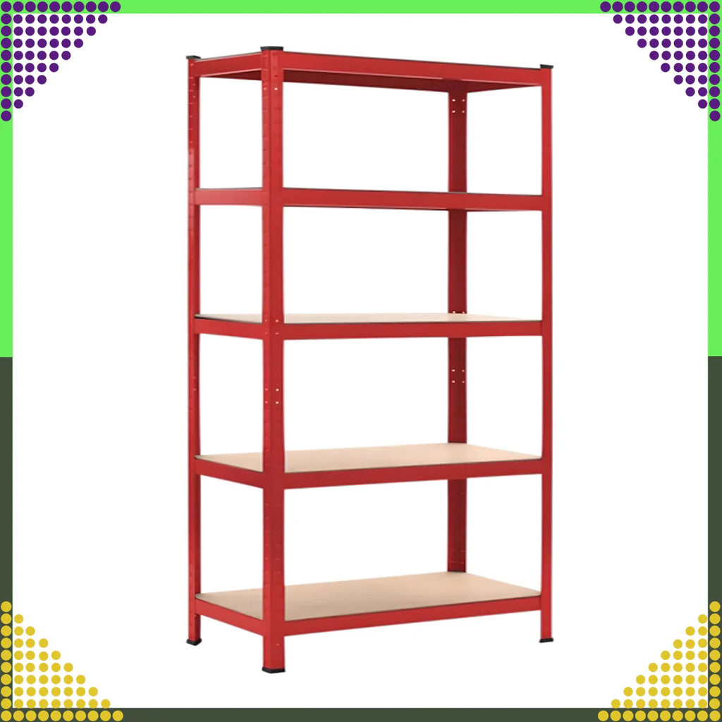 Punane metallist hoiuriiul 180x90x40 cm garaažile, keldrile, laole, kandevõime 875 kg