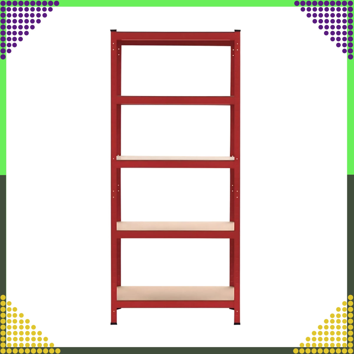 Metallriiul 180x90x40 cm, punane – 5 riiulit, 875 kg - Ostuklikk