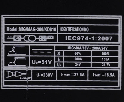MIG/MAG inverter - keevitus KD810, 200A, 230V, IGBT, 60% - Ostuklikk