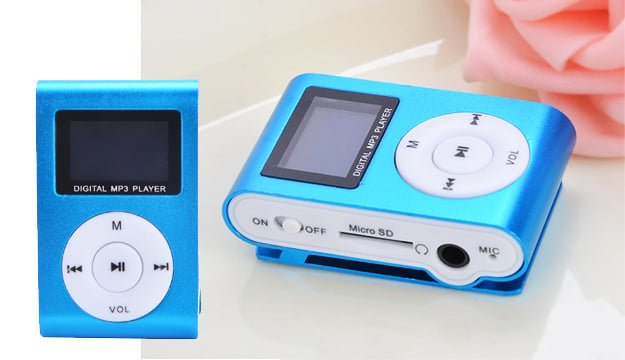 Mini MP3-mängija digitaalse ekraani ja klambriga
