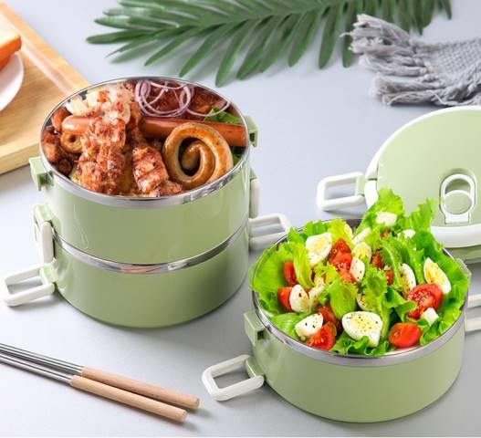 4-Piece Leakproof Food Container Set 2.8L Green