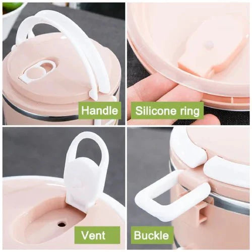 4-Piece Leakproof Food Container Set 2.8L Green