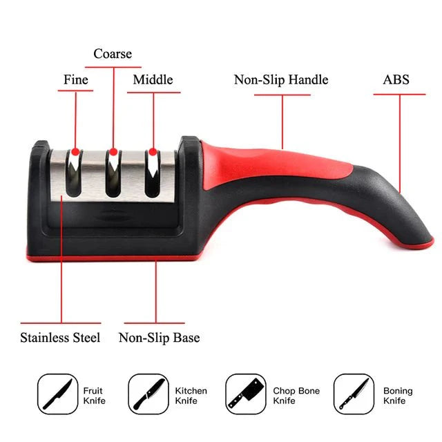 3-Stage Stainless Steel Knife Sharpener