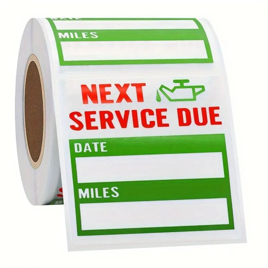 Õlivahetuse kleebised 51x51mm läbipaistev PET, 200 kleebist rullis