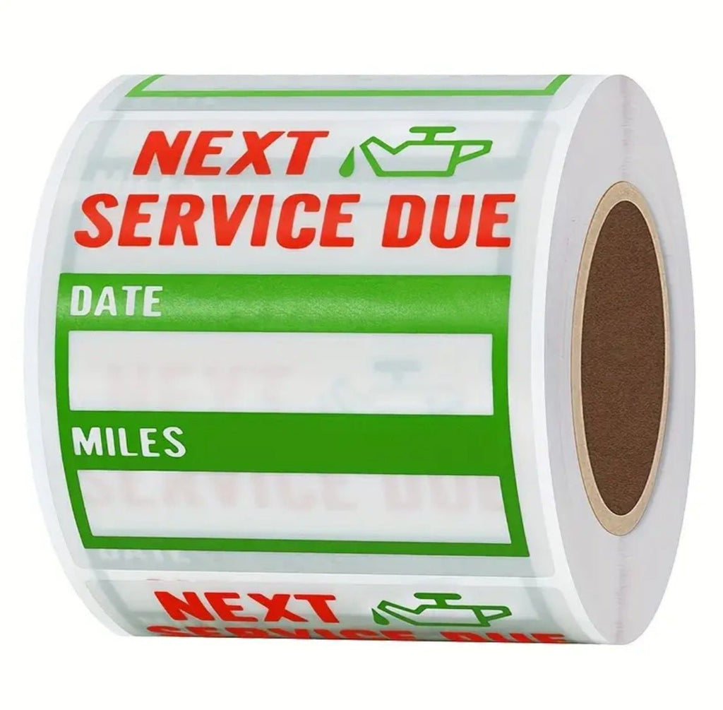 Õlivahetuse kleebised 51x51mm läbipaistev PET, 200 kleebist rullis