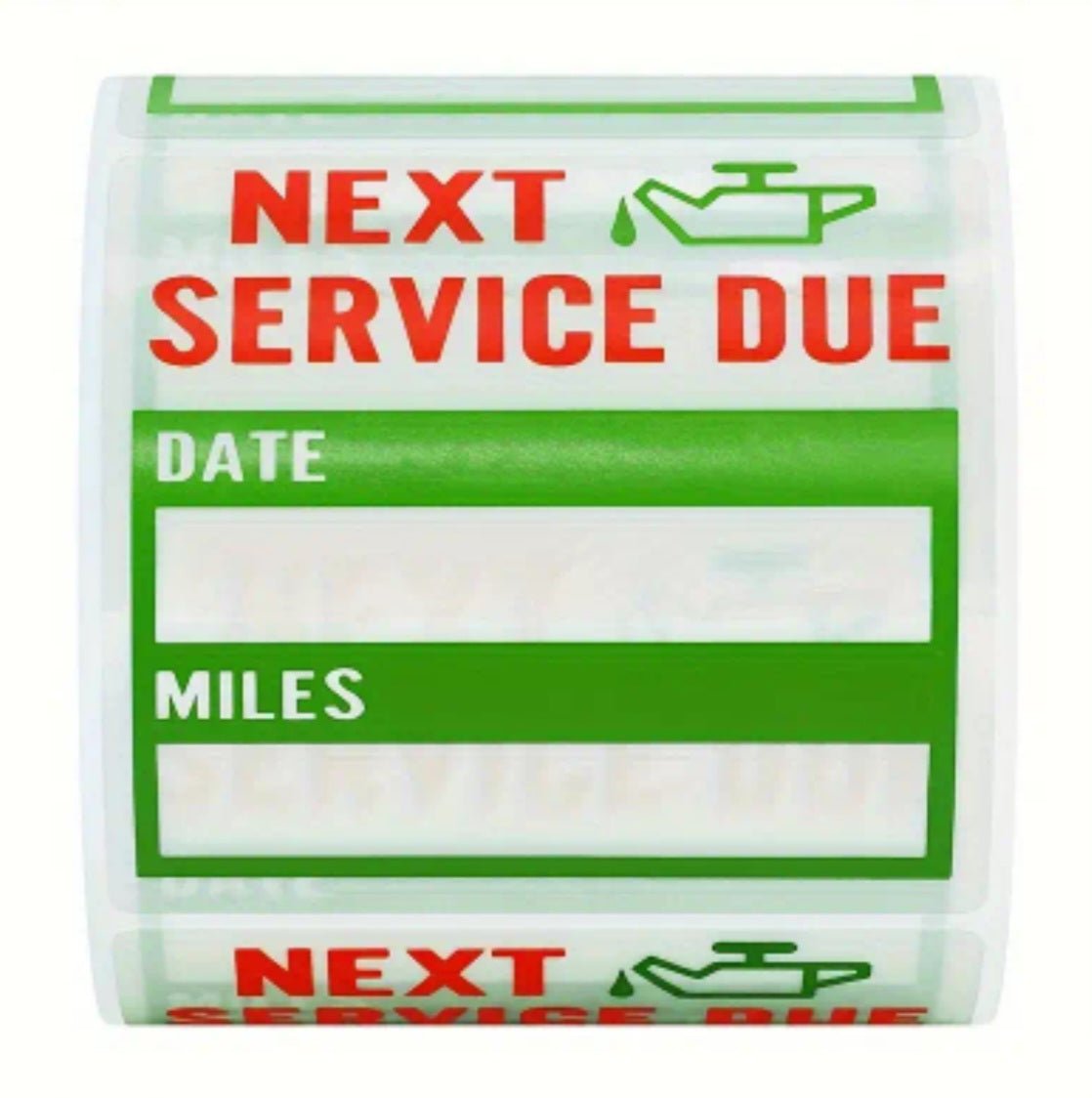 Õlivahetuse kleebised 51x51mm läbipaistev PET, 200 kleebist rullis