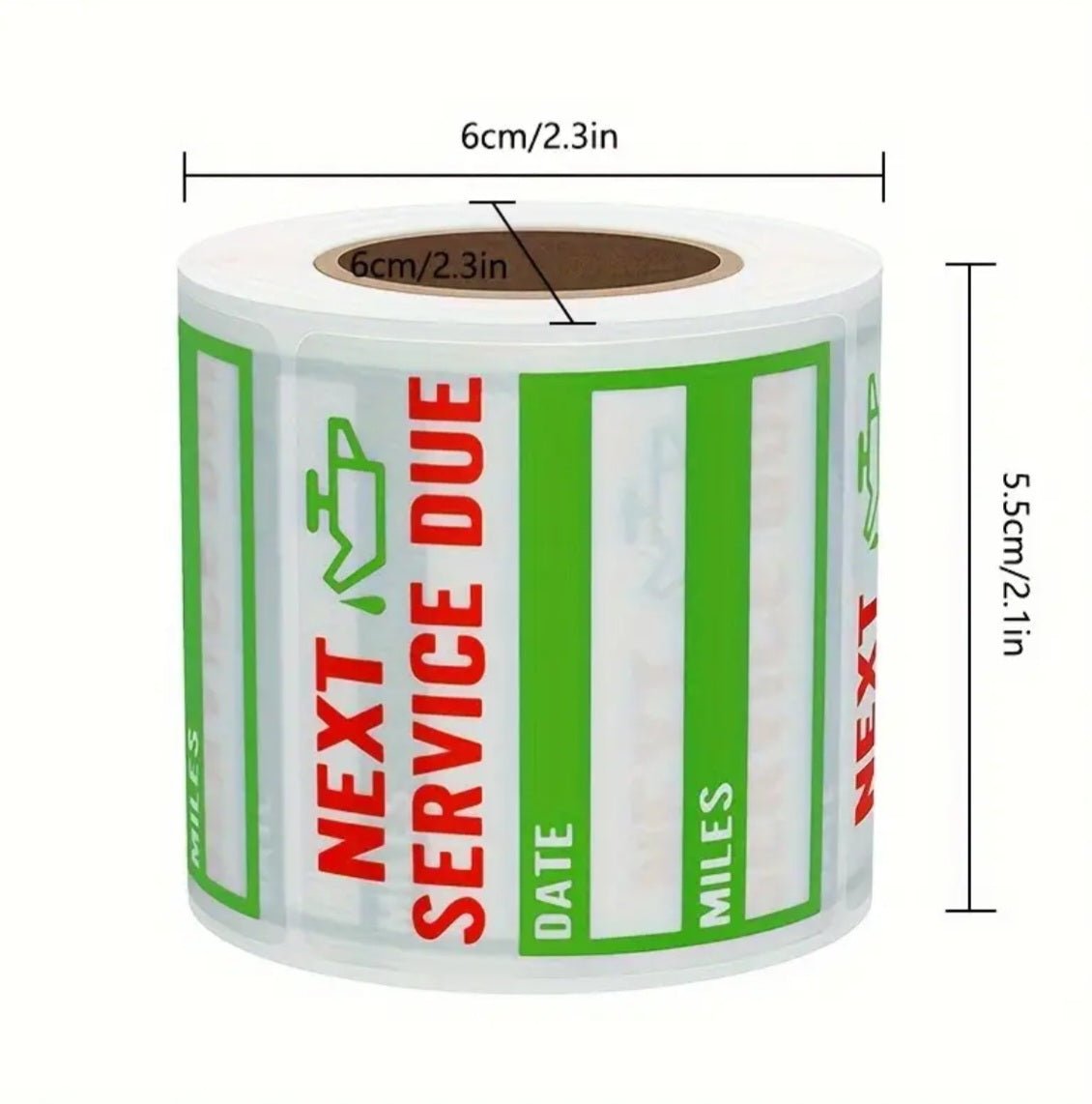 Õlivahetuse kleebised 51x51mm läbipaistev PET, 200 kleebist rullis