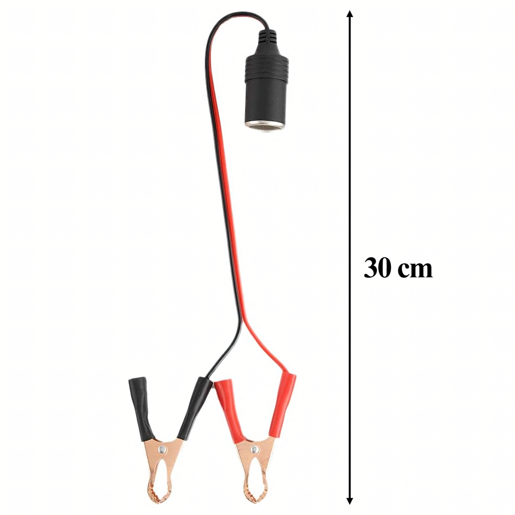 Adapter sigaretisüütaja pesaga krokodillklambritega väljund 12V 24V