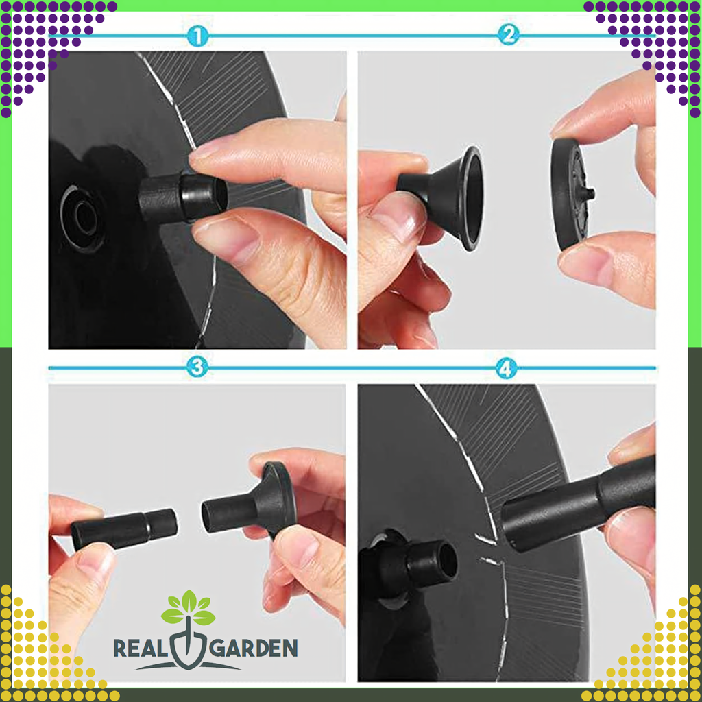 Ujuv päikesepurskkaev tiigi kaunistuseks, automaatne