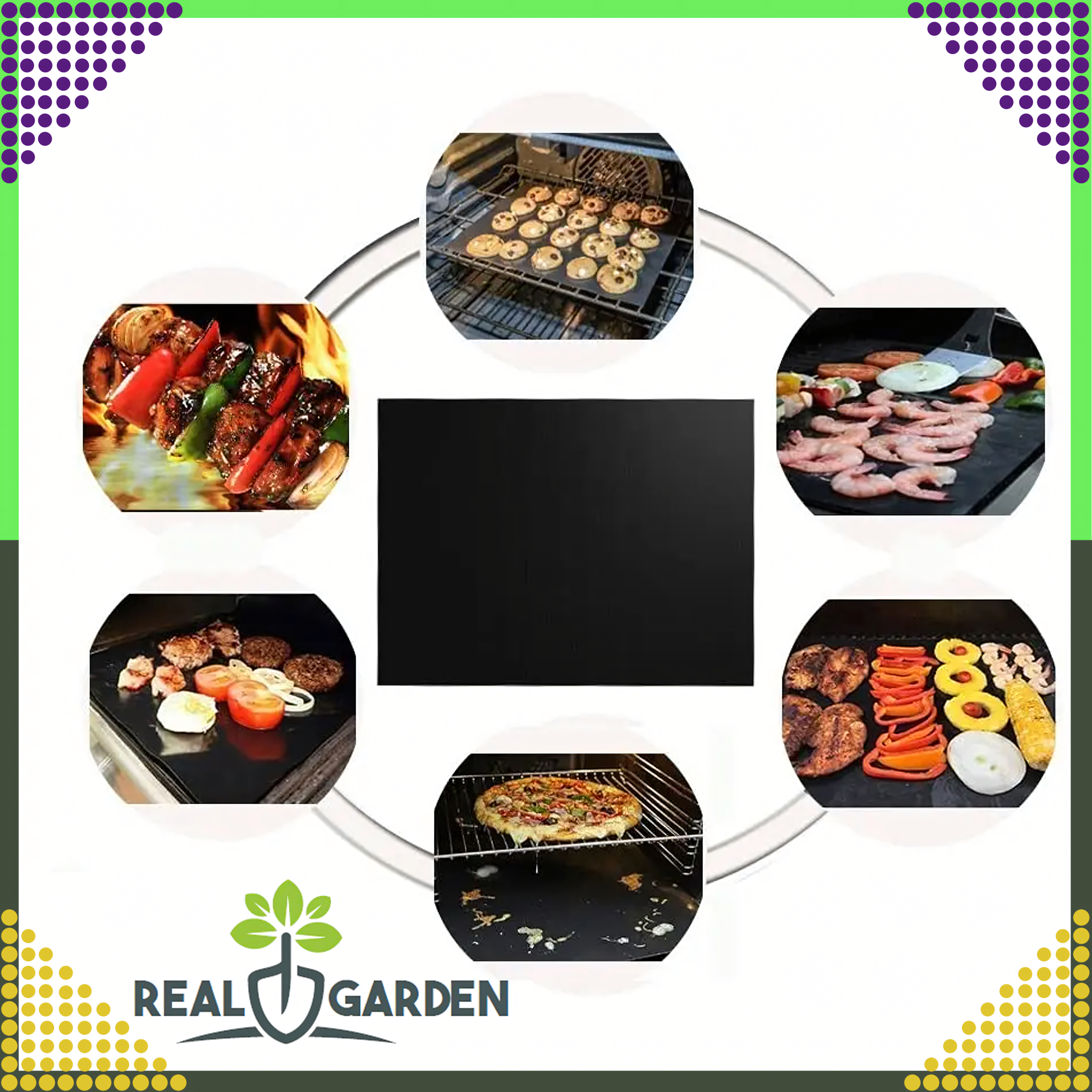 Teflon Mat BBQ Baking Tray for Oven Grill Reusable 125 x 4 PCS