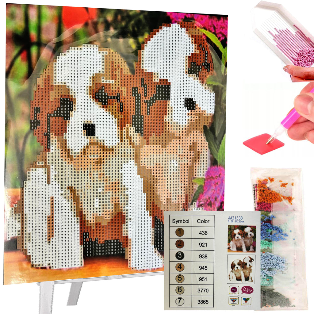 Teemanttikandi mosaiigikomplekt molbertiga 21x25cm lastele