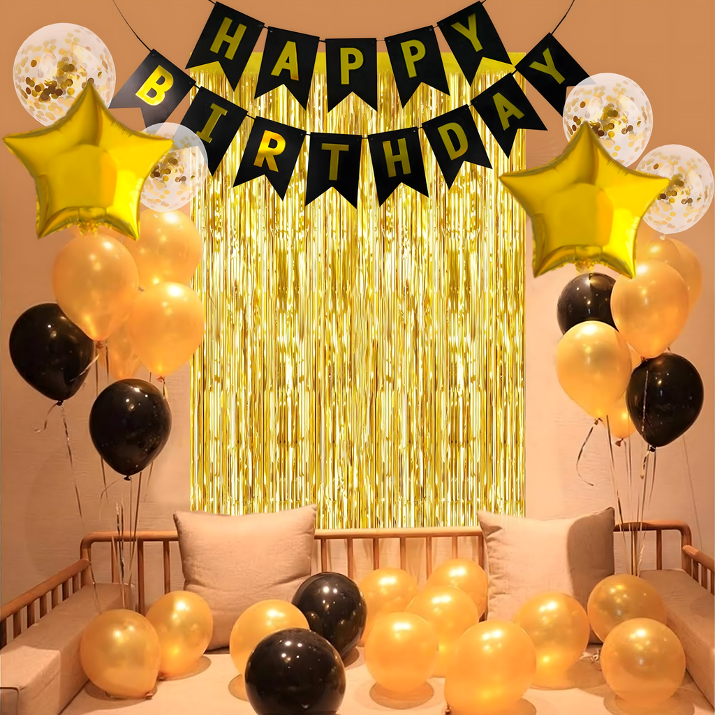 Õhupallikomplekt Kaunistus Õhupallid 40. Sünnipäevaks Kardinasein Black Kuldne