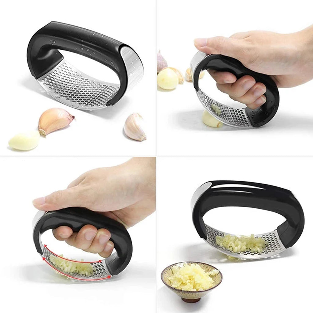 Handheld Garlic Press Crusher Slicer Stainless Steel