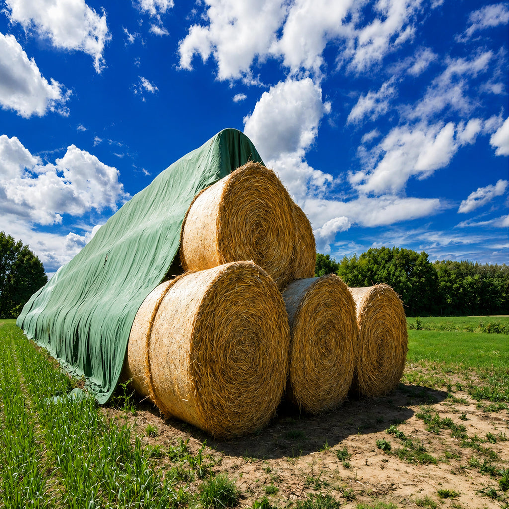 Protective Nonwoven Fabric for Covering Hay and Straw Stacks 7.6x12.5m Strong 120g 17 pcs