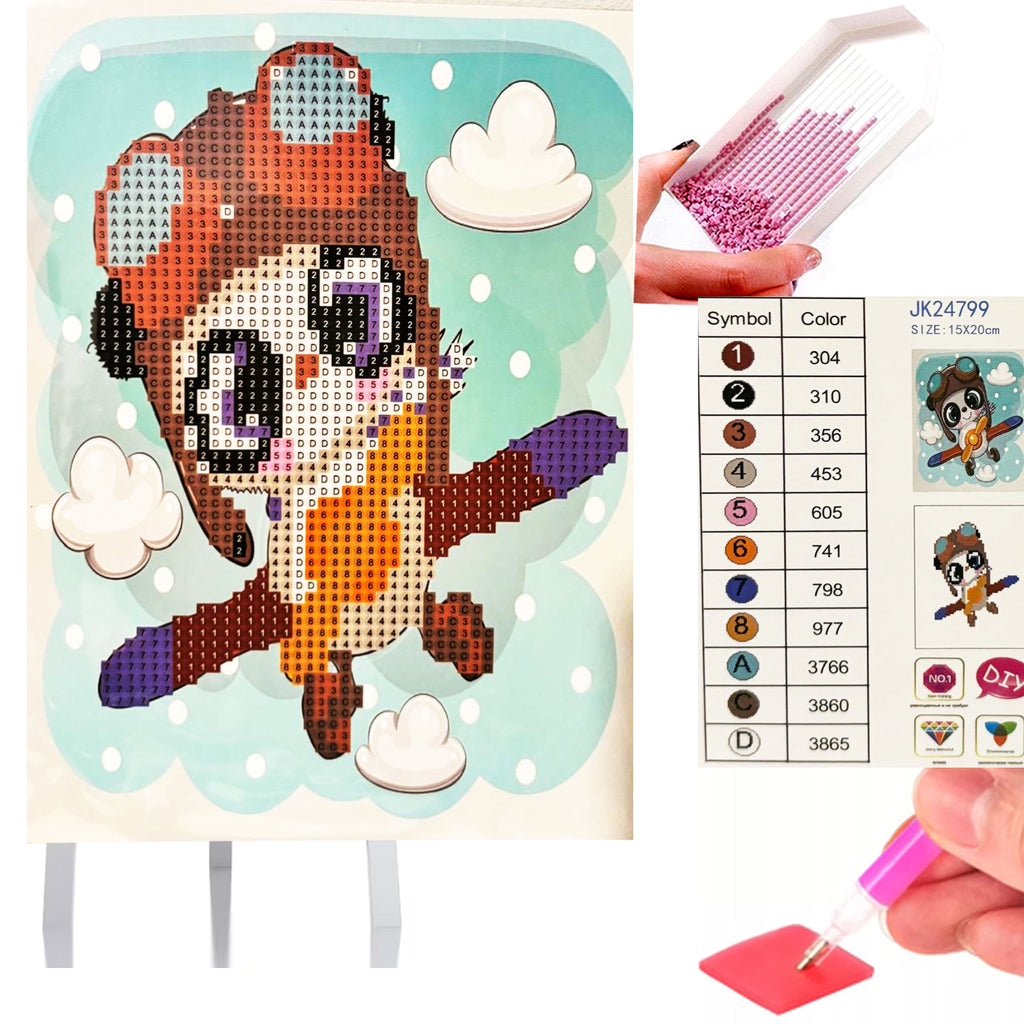 Teemanttikandi mosaiigikomplekt molbertiga 15x20cm lastele