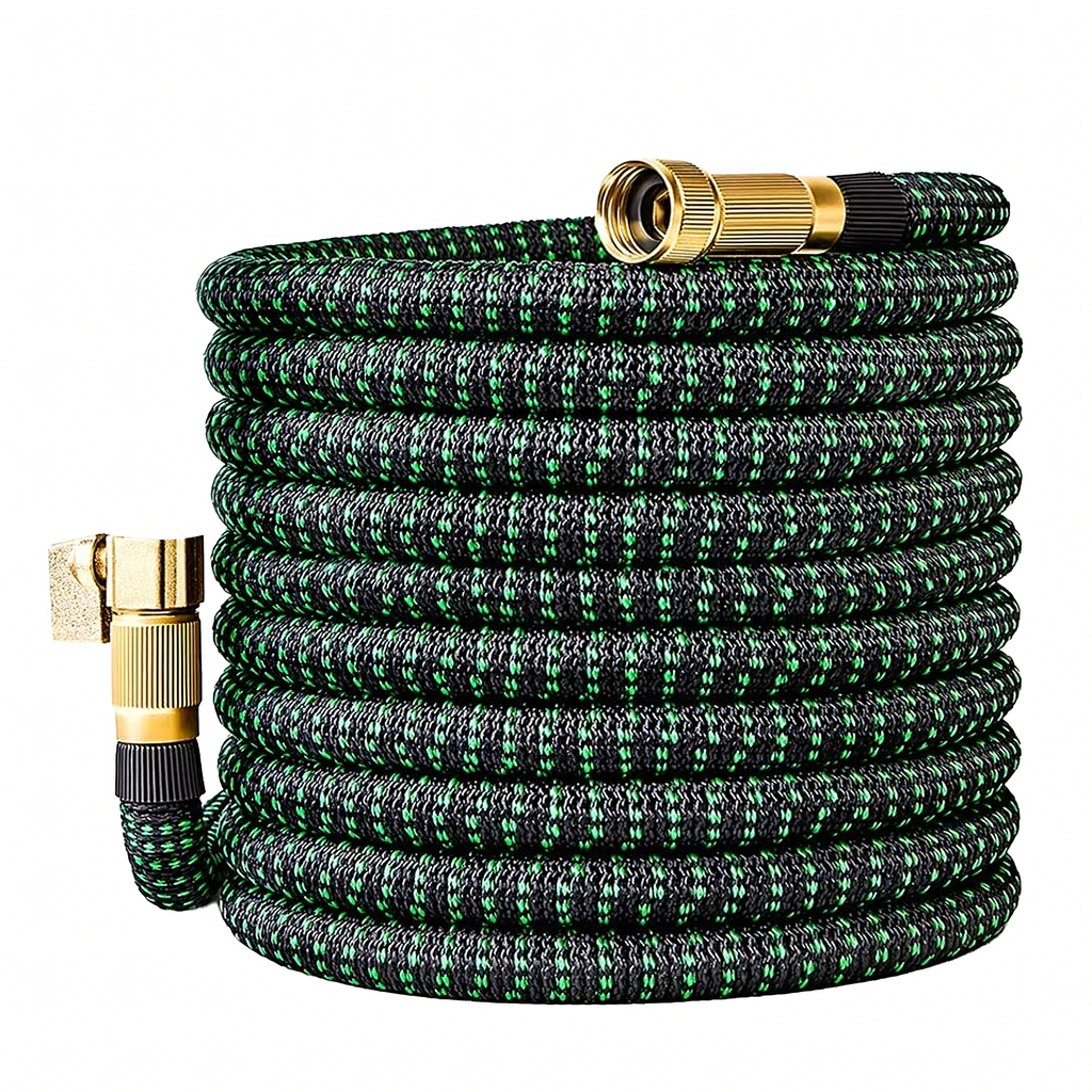 Premium Reinforced Expandable Garden Hose 2.5-7.5m with 1/2 and 3/4 Connectors and Spray Gun