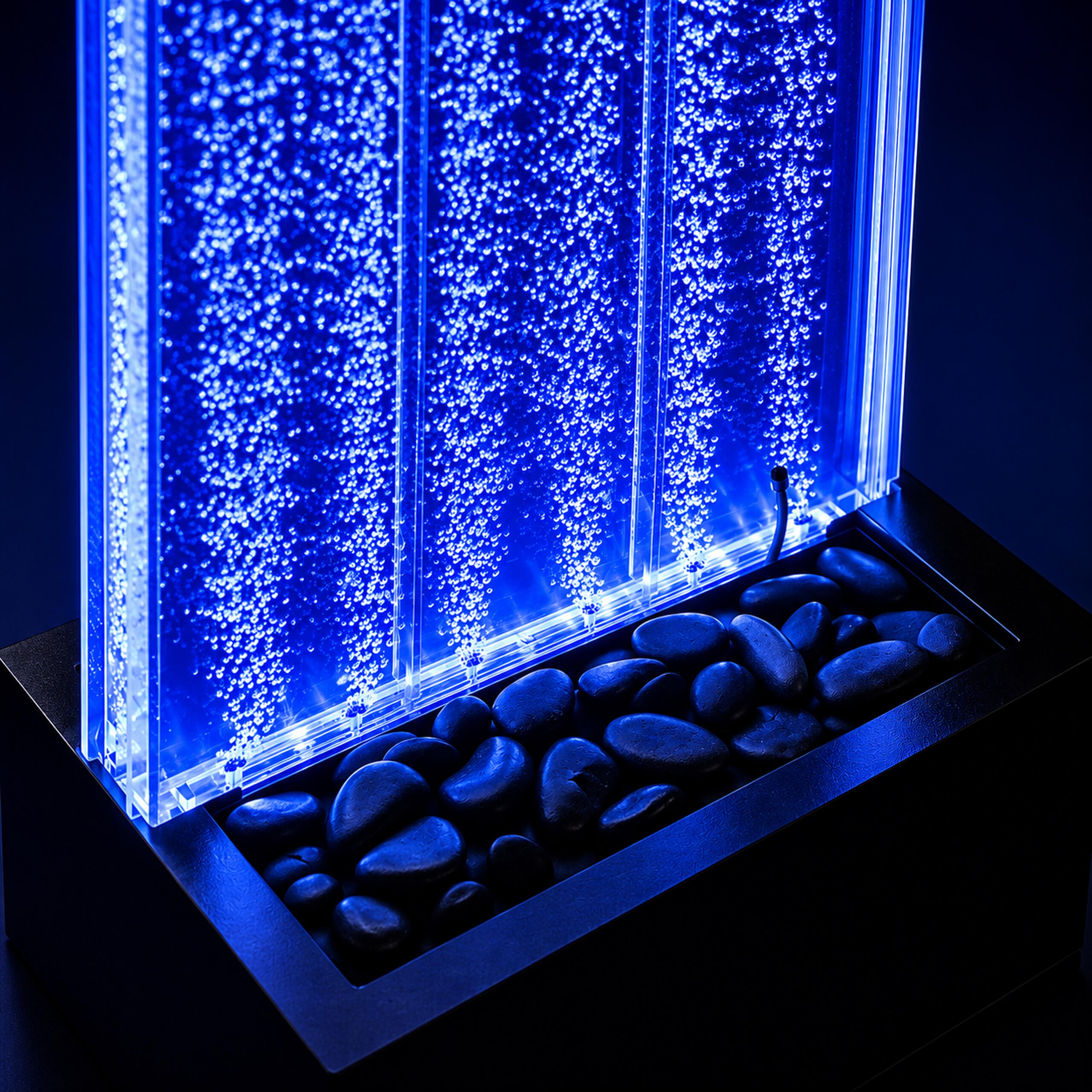 Freestanding Water Bubble Wall Fountain LED RGB Colors 150x39x26cm
