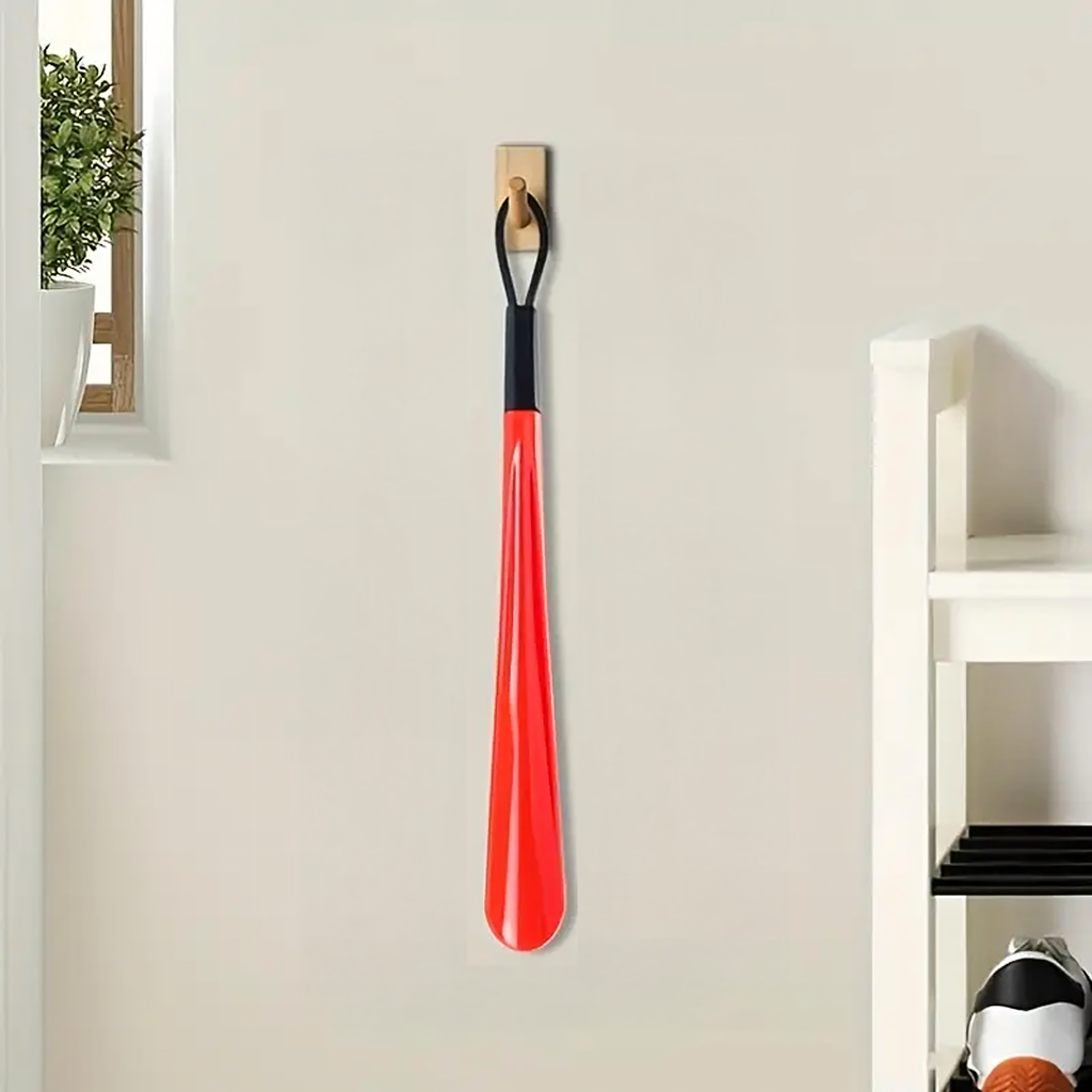 Shoehorn Plastic Red 48 cm Long with Hook
