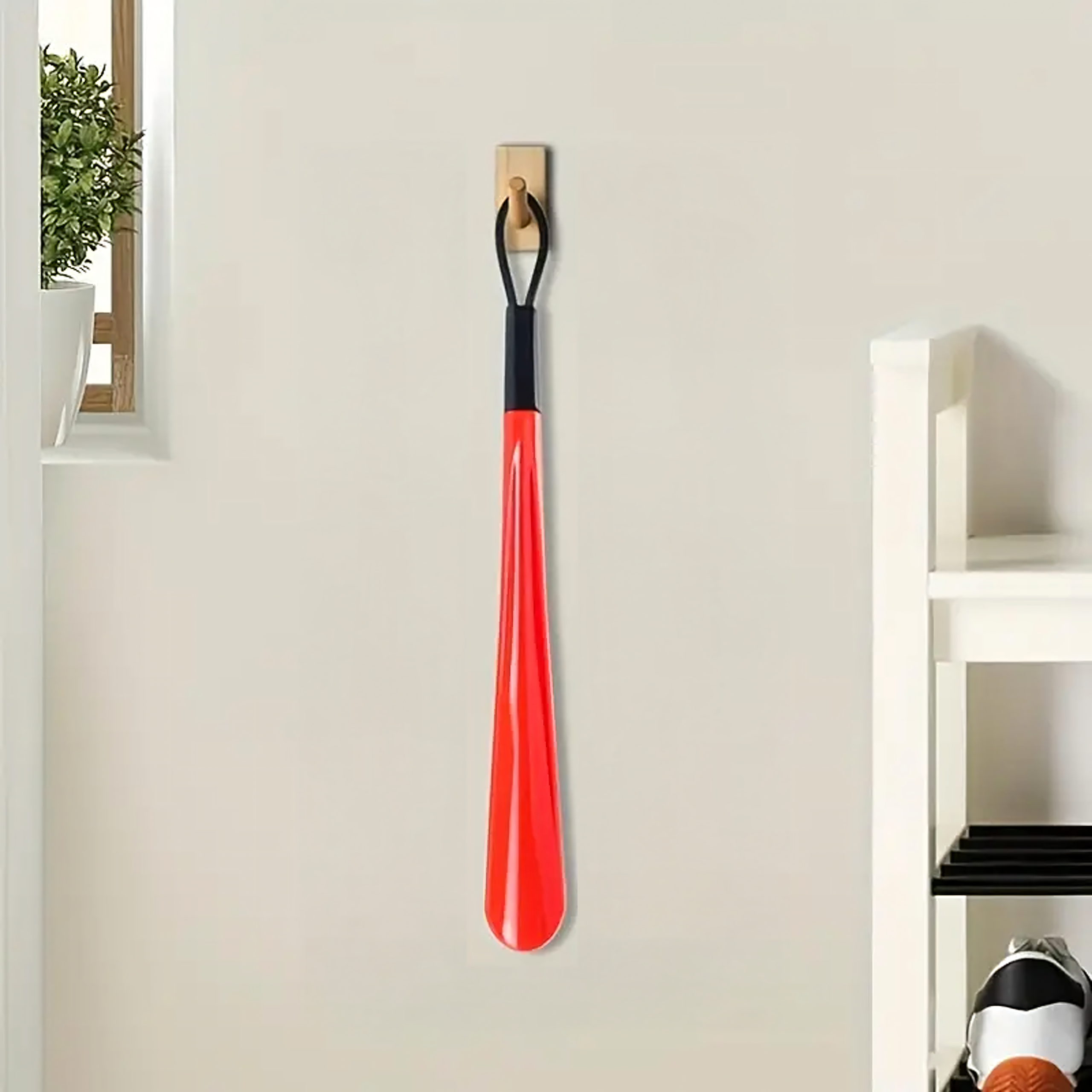Shoehorn Plastic Red 48 cm Long with Hook