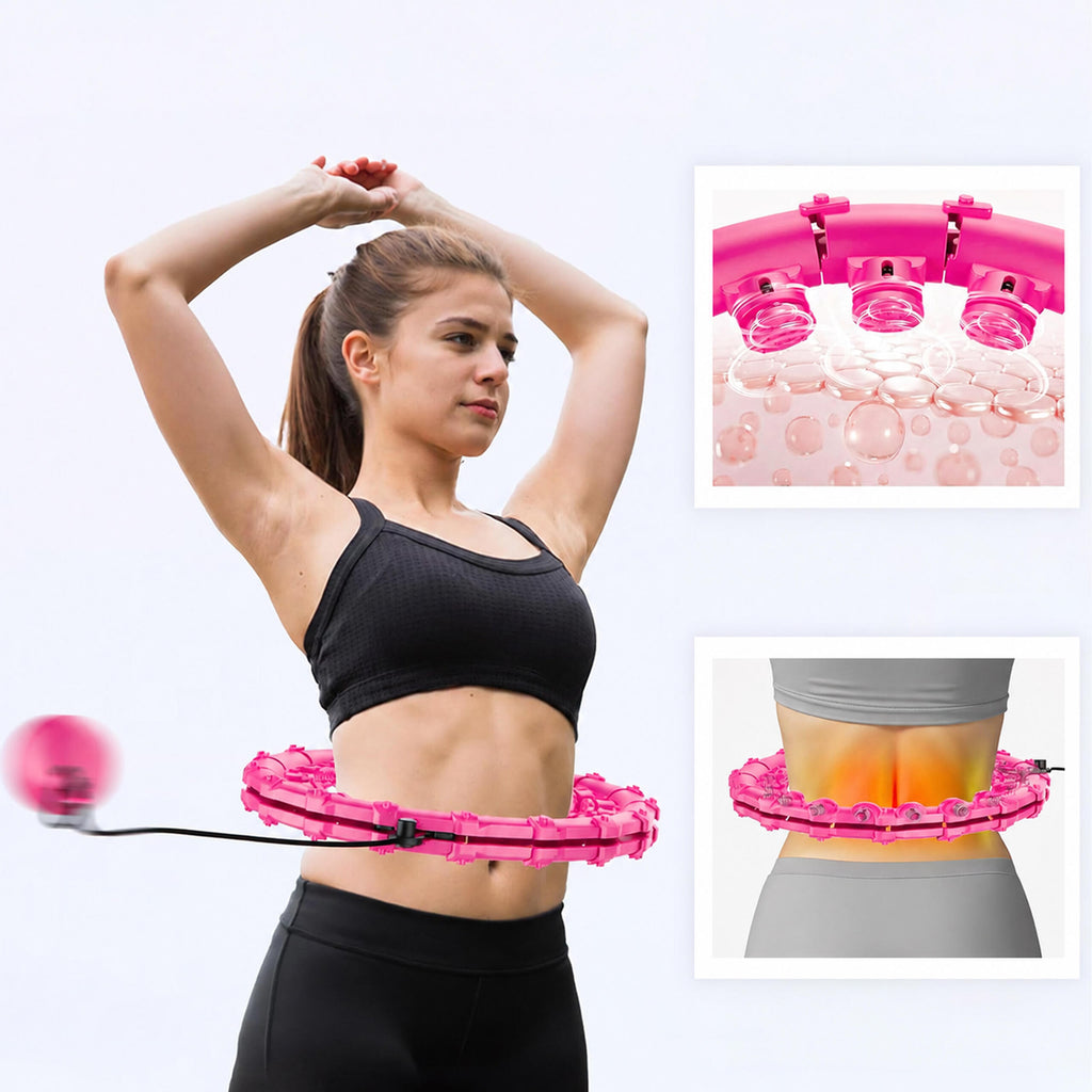 Weighted Hula Hoop with Massage Nodes Foldable Plus Size