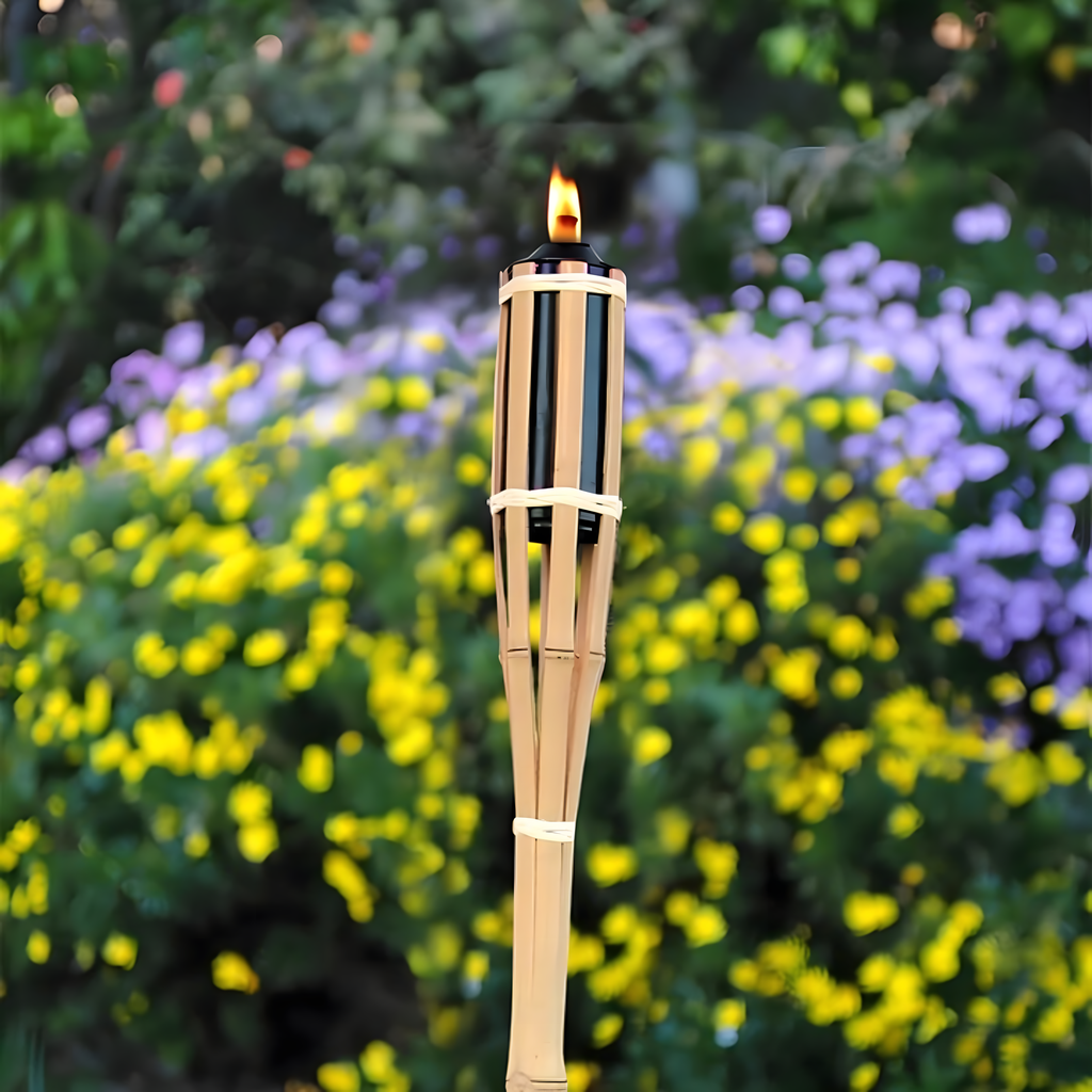 90 cm Bamboo Garden Torch Decorative for Mosquitoes, Moths, and Flies 1 pc