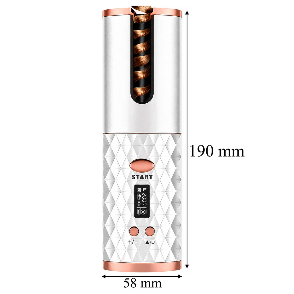 Automaatne juhtmevaba pöörlev LCD-ekraaniga juukselokitang USB-laadimisega RC-K-2633