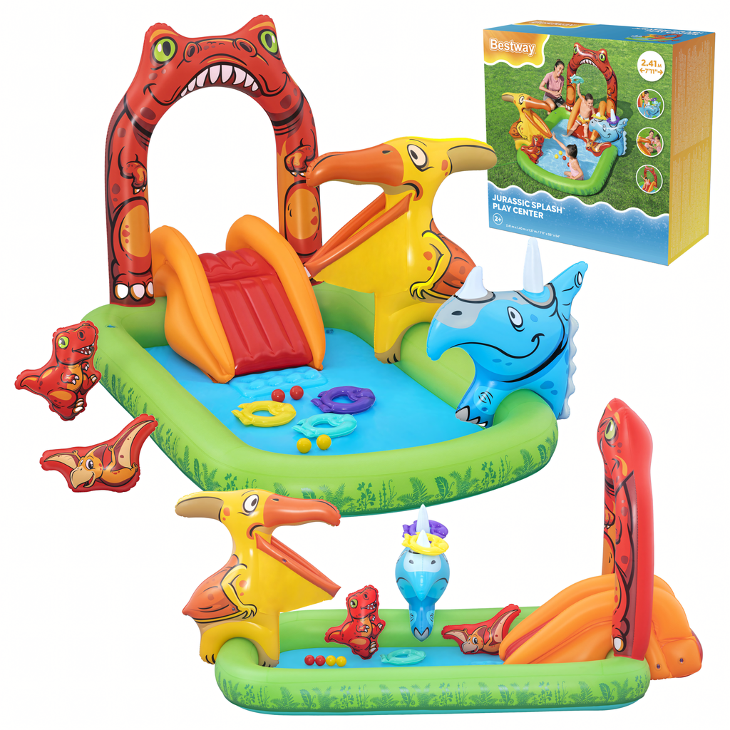 Bestway 53160 Inflatable Jurassic Water Playground 241 x 140 x 137 cm