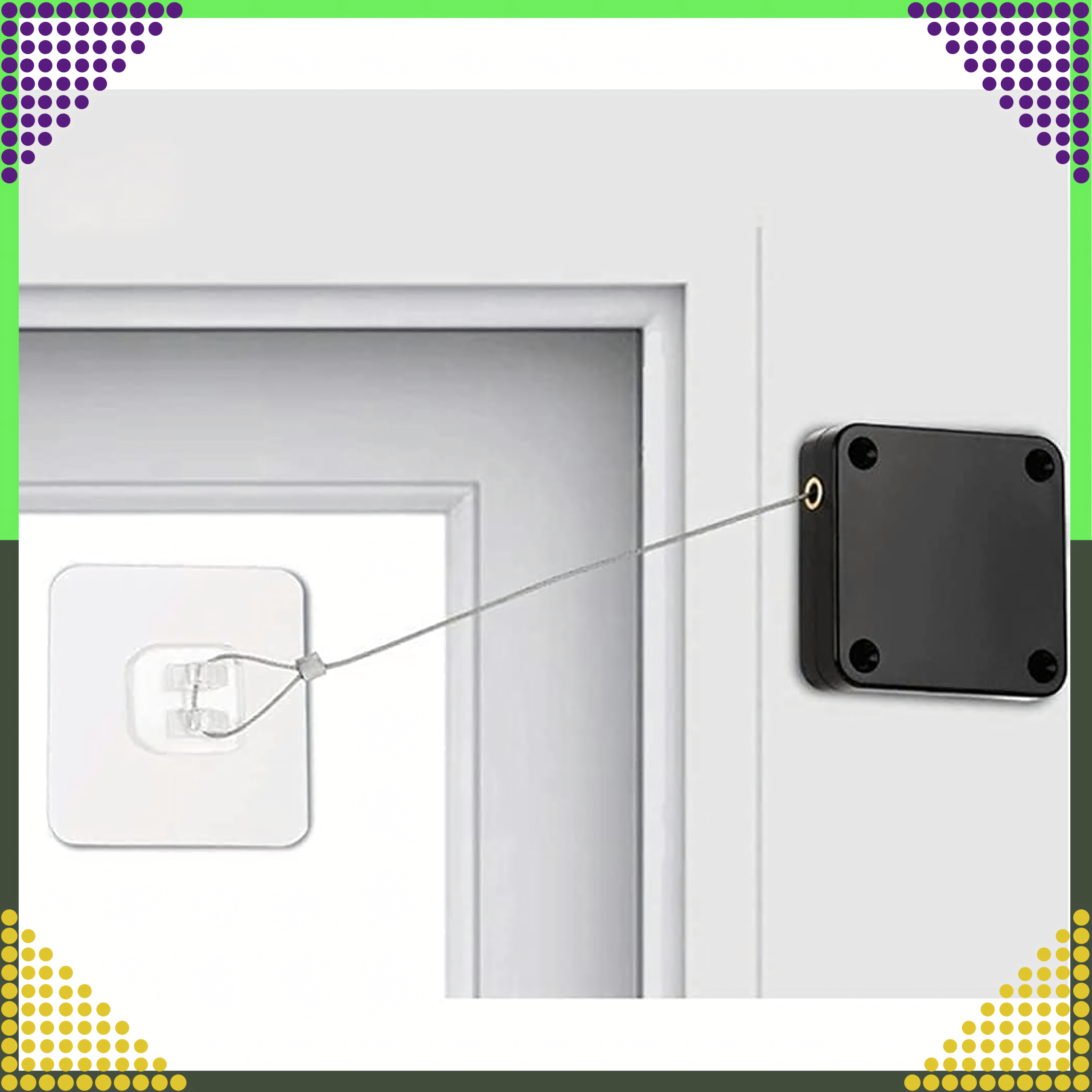 Self-Adhesive Retractable Door Closer with Steel Cable 800g 1.2m