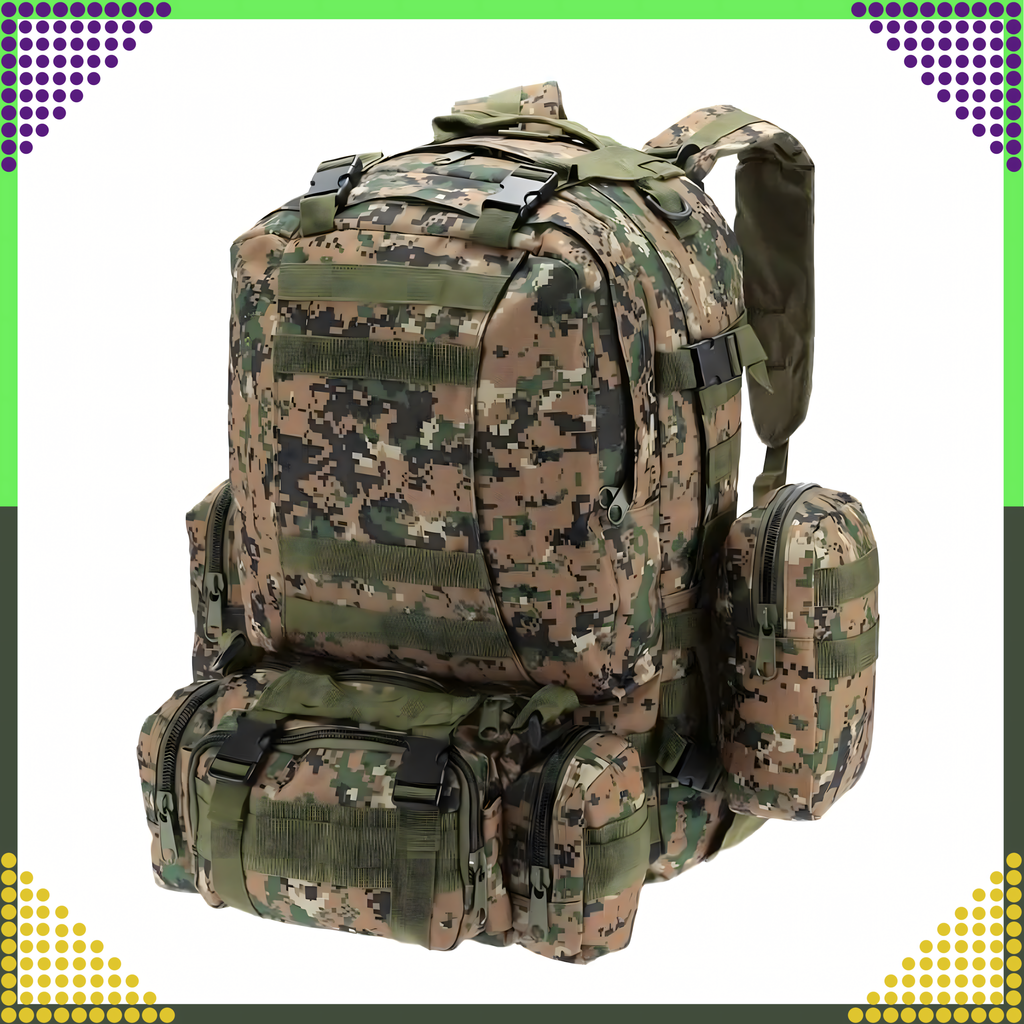 Tactical Military Travel Backpack 4-in-1 Survival 50L