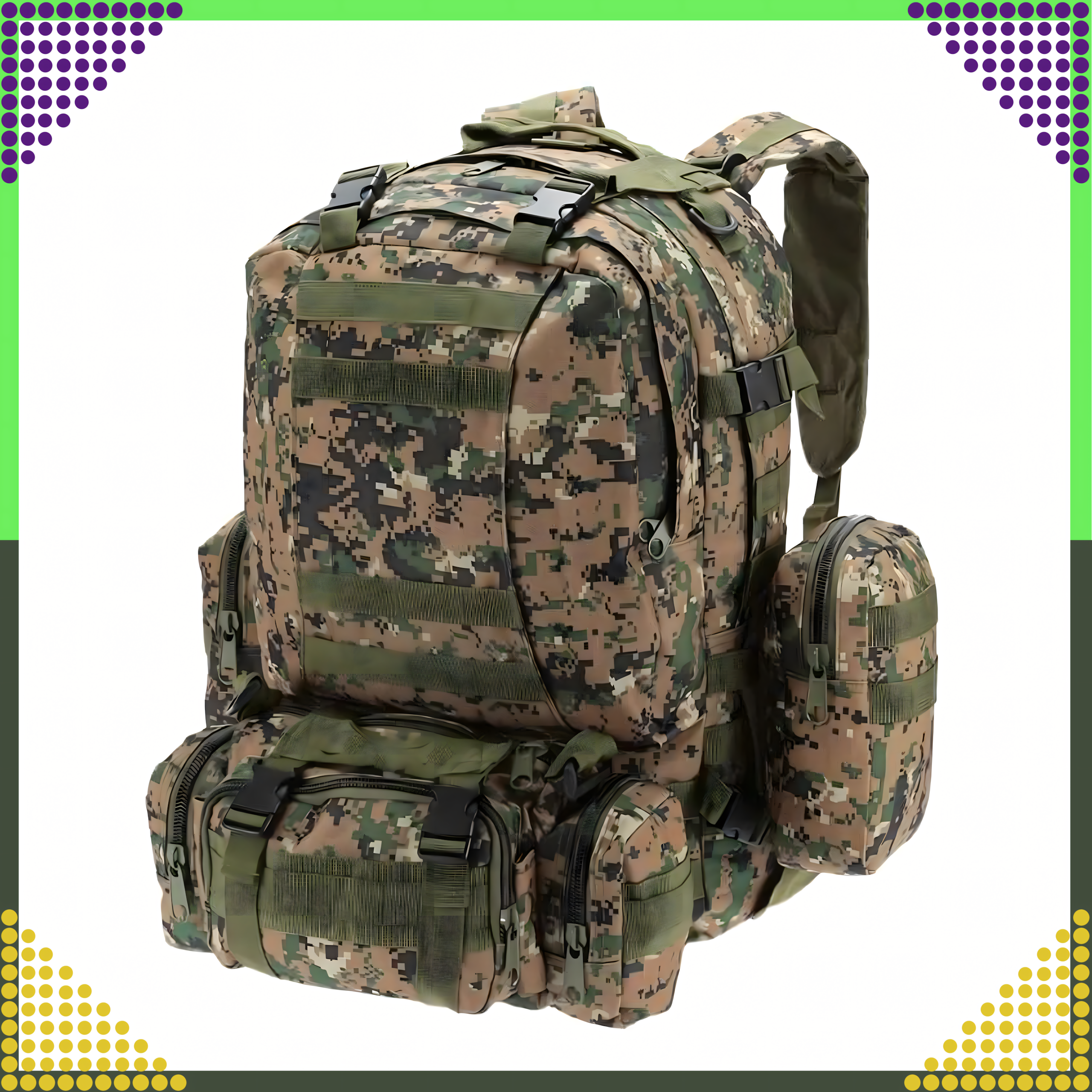 Tactical Military Travel Backpack 4-in-1 Survival 50L