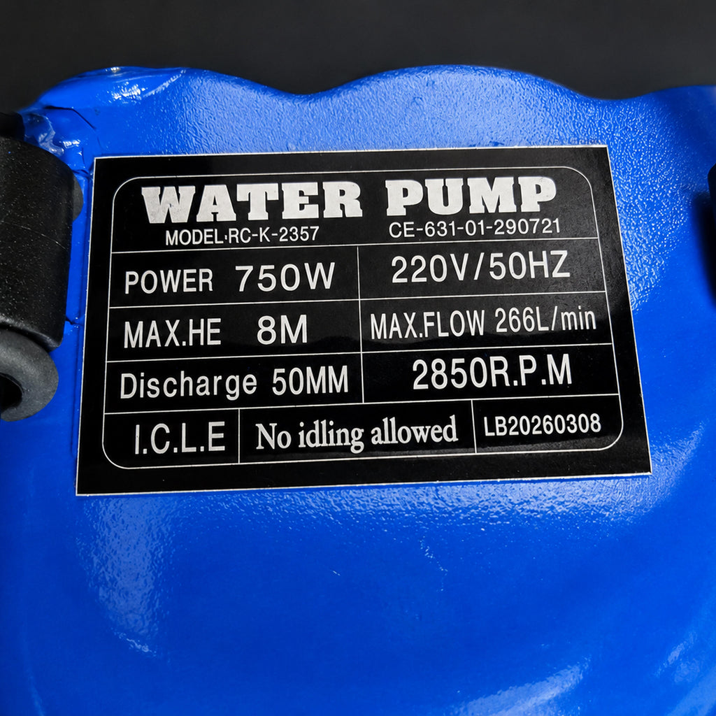 750W Dirty and Clean Water Sludge Pump with Grinder and 30m Hose 48 pcs